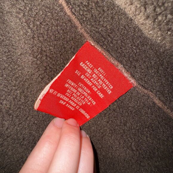 Vintage Esprit Y2K Faux Sherpa Suede Coat Size Small Brown Penny Lane Preppy 90s - Picture 7 of 11